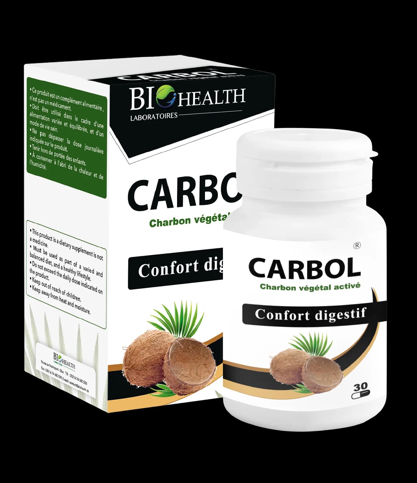Biohealth Carbol Confort Digestif BT/30 Gelules