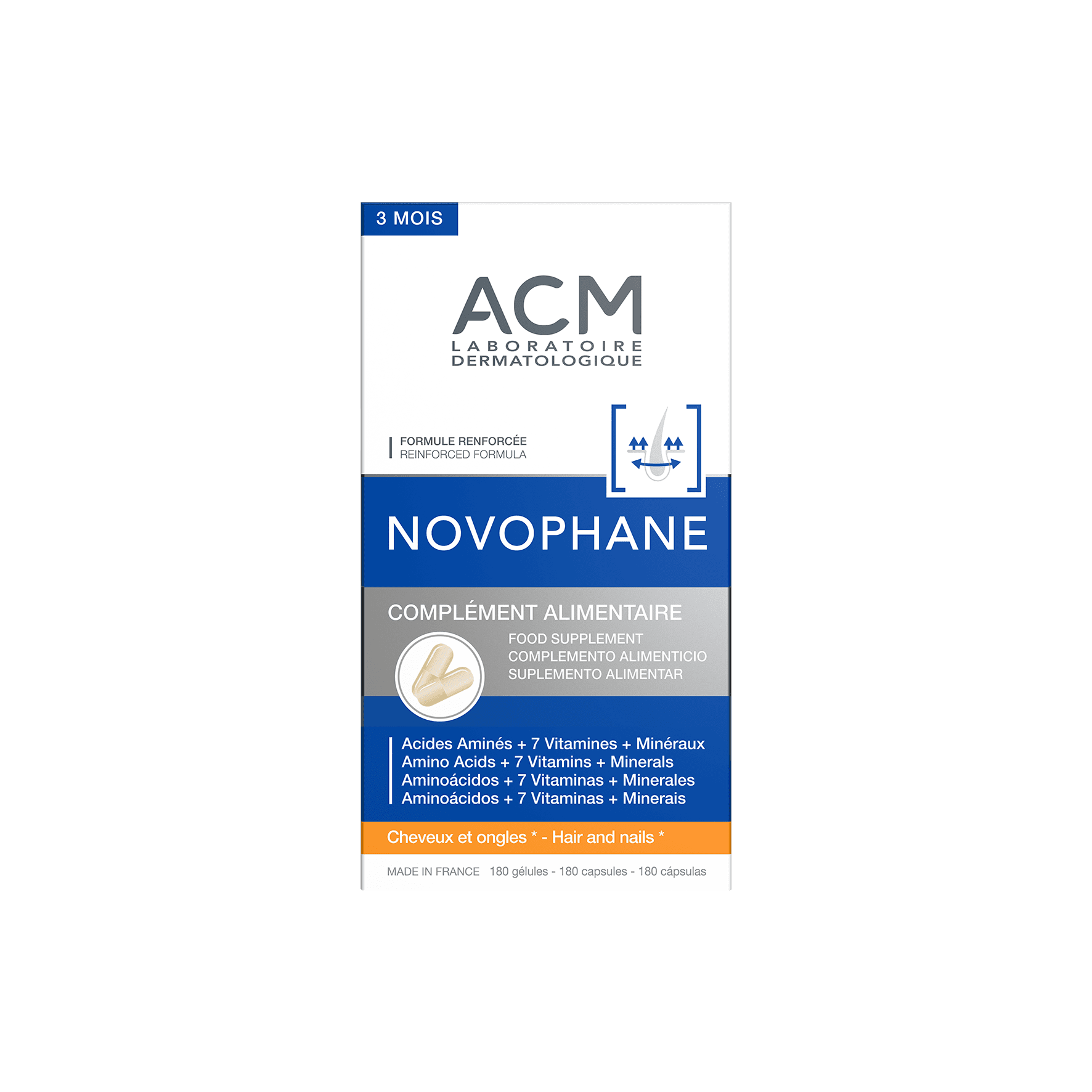 ACM Novophane Cheveux et Ongles 180 Gelules