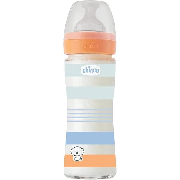 Chicco Biberon en Verre Orange Bleu 240 ML