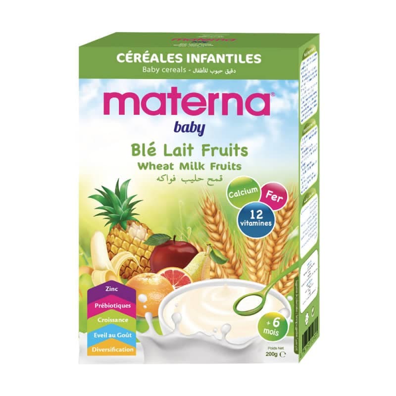 Materna Farine Ble Lait 5 Fruits 200G