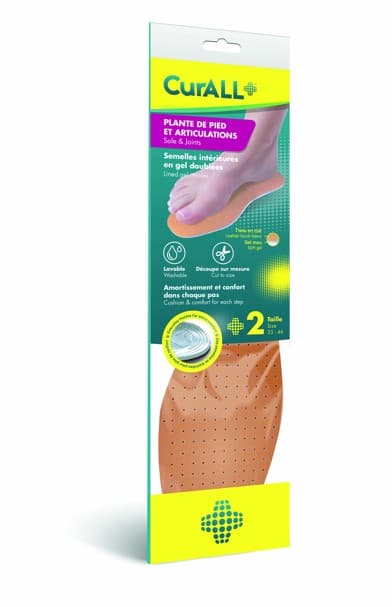 Curall Plante de Pieds et Articulations Semelles Interieurs en Gel Doublees BT 2