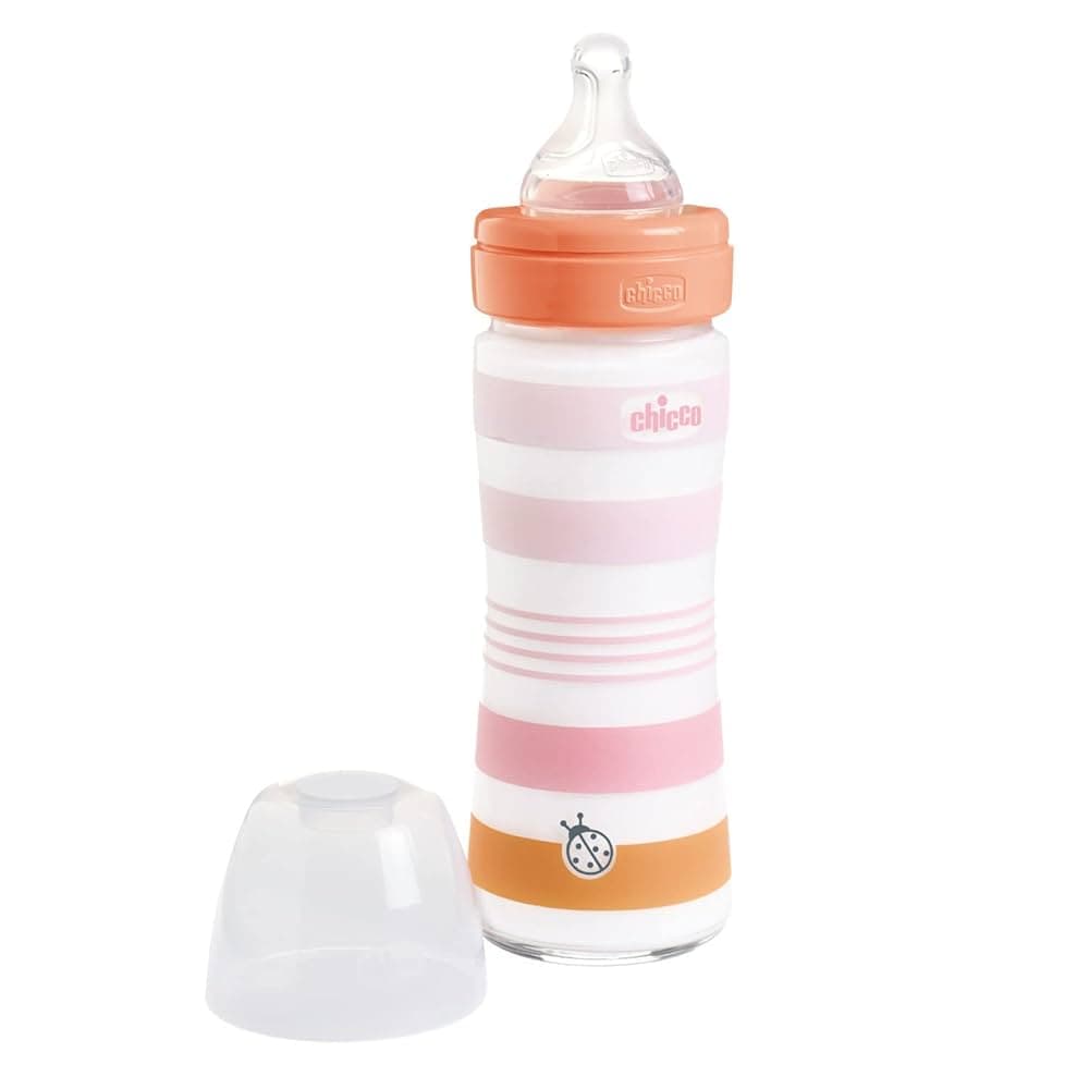 Chicco Biberon en Verre Orange Rose 240 ML