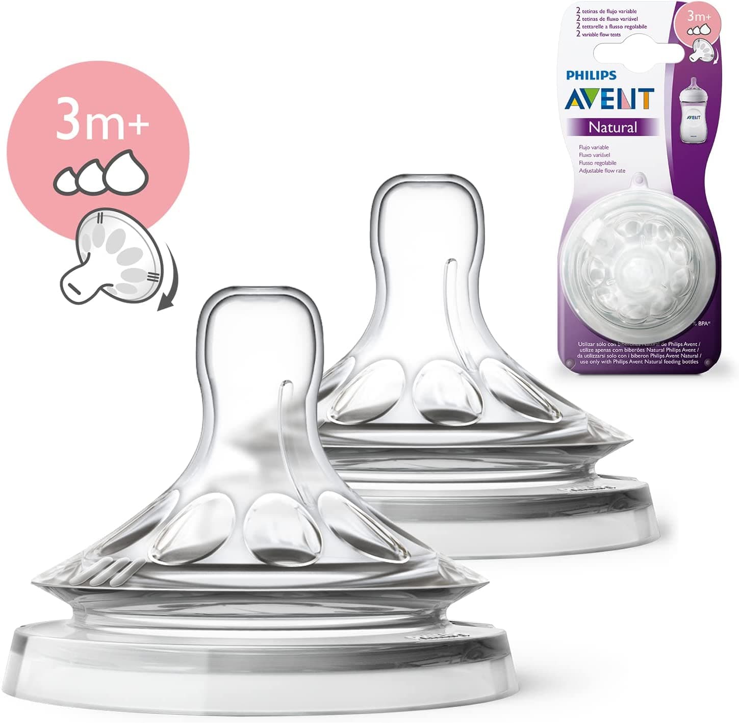 Avent Tetine Natural 3M+ Lot de 2 Scf 043/27