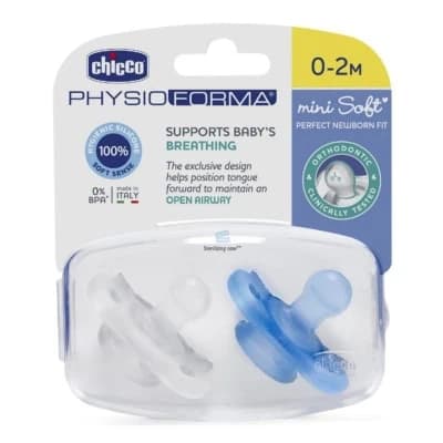 Chicco Sucette Lot de 2 Physio Forma Bleu 0-2M