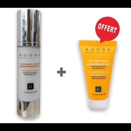 Kuora Pack Serum Vitamine C + Retinol 50ML + Ecran Oil Free Gratuit