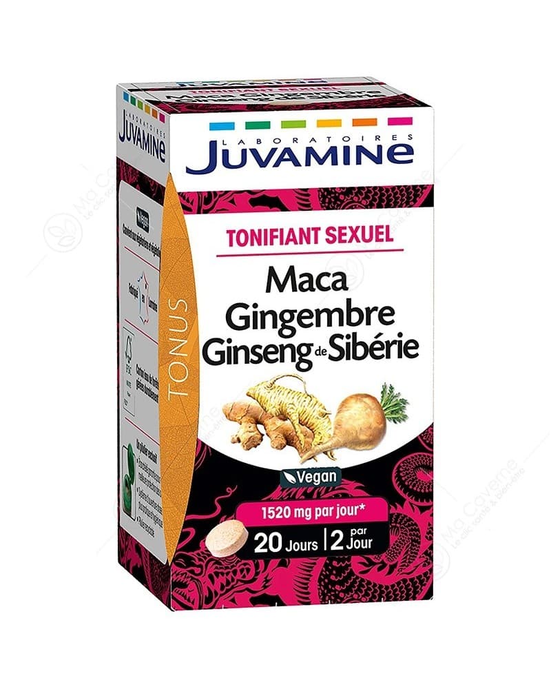 Juvamine Maca Gingembre Ginseng de Siberie 40 Comprimes