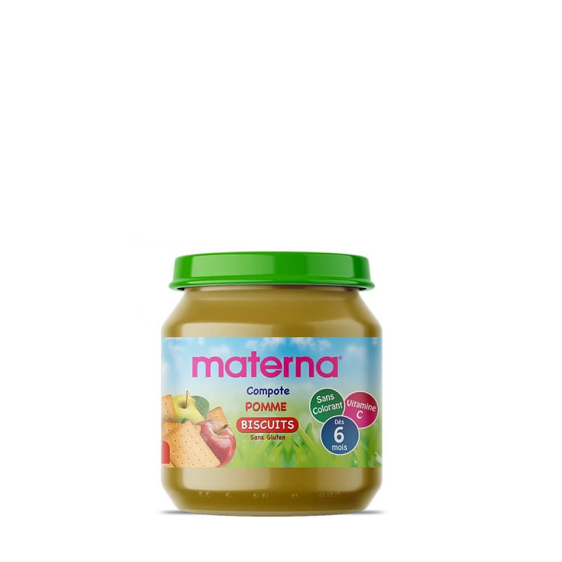 Materna Compote Pomme Biscuit 130GR