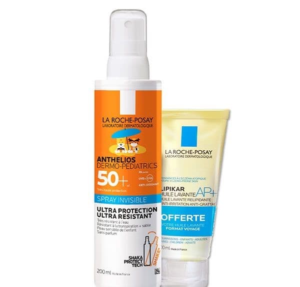 La Roche-Posay ANTHELIOS DERMO PEDIATRICS SPRAY CREME SOLAIRE ENFANT SPF50+ +LIPIKAR HUILE LAVANTE