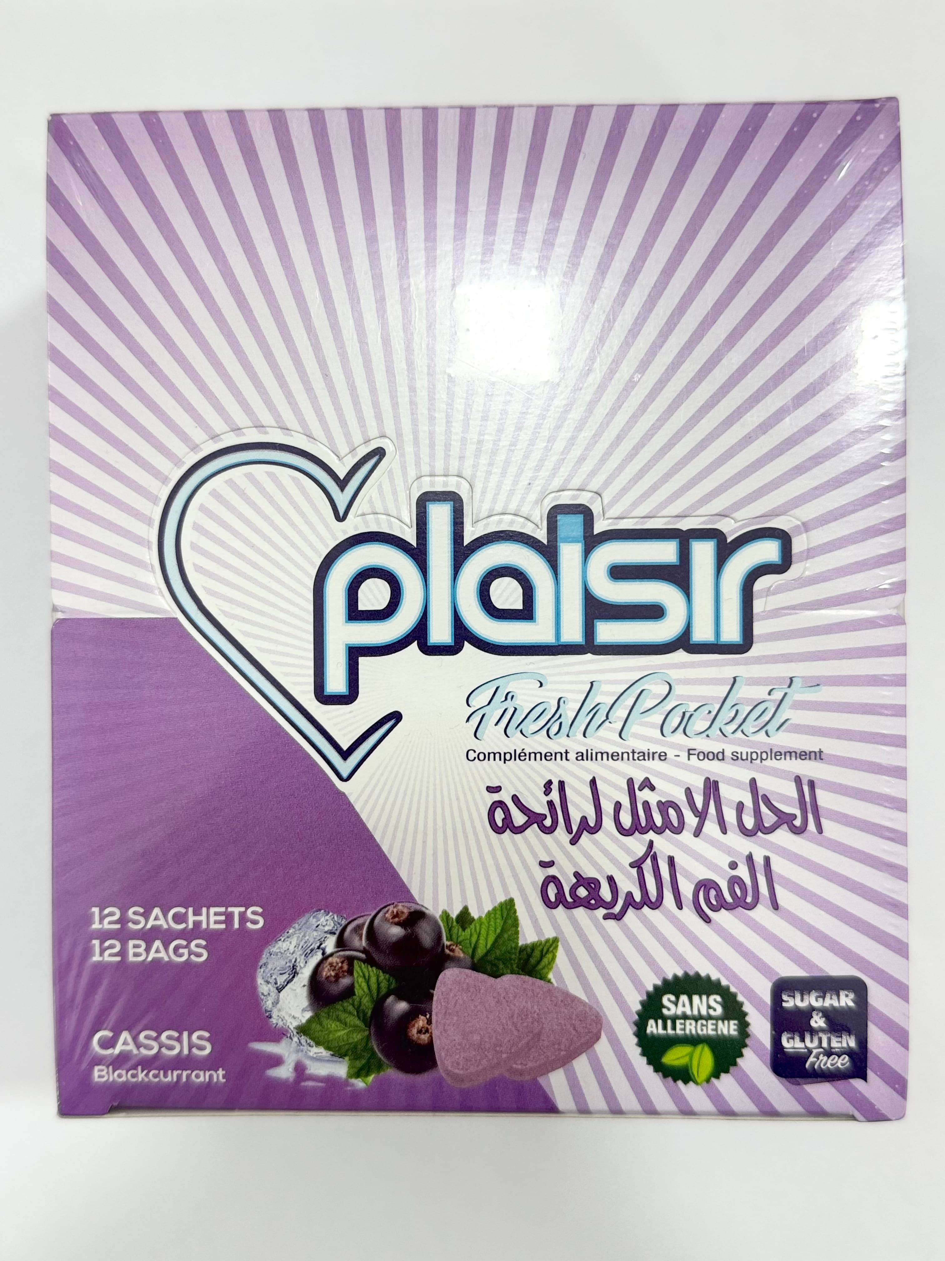 Plaisir Fresh Pocket Pastilles Cassis et Menthe BT 12