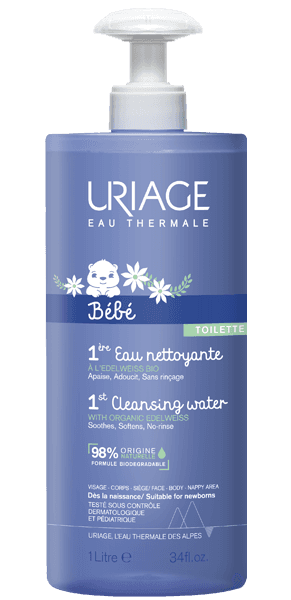 Uriage Bebe Eau Nettoyante Visage Corps et Siege 500ML