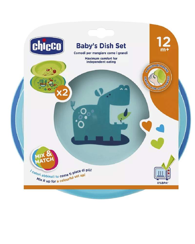 Chicco Assiettes Lot de 2 Bleu 12M+