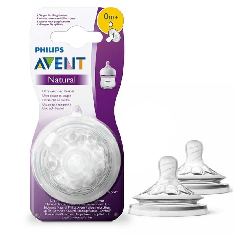 Avent Tetine Natural 0M+ Lot de 2 Scf 962/02