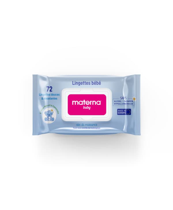 Materna Lingettes Bebe 72 Pieces Bleu