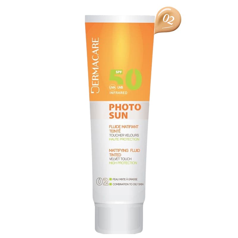 Dermacare Photosun 02 Creme Solaire Teinte Peaux Mixtes a Grasses Spf 50+ 50ML